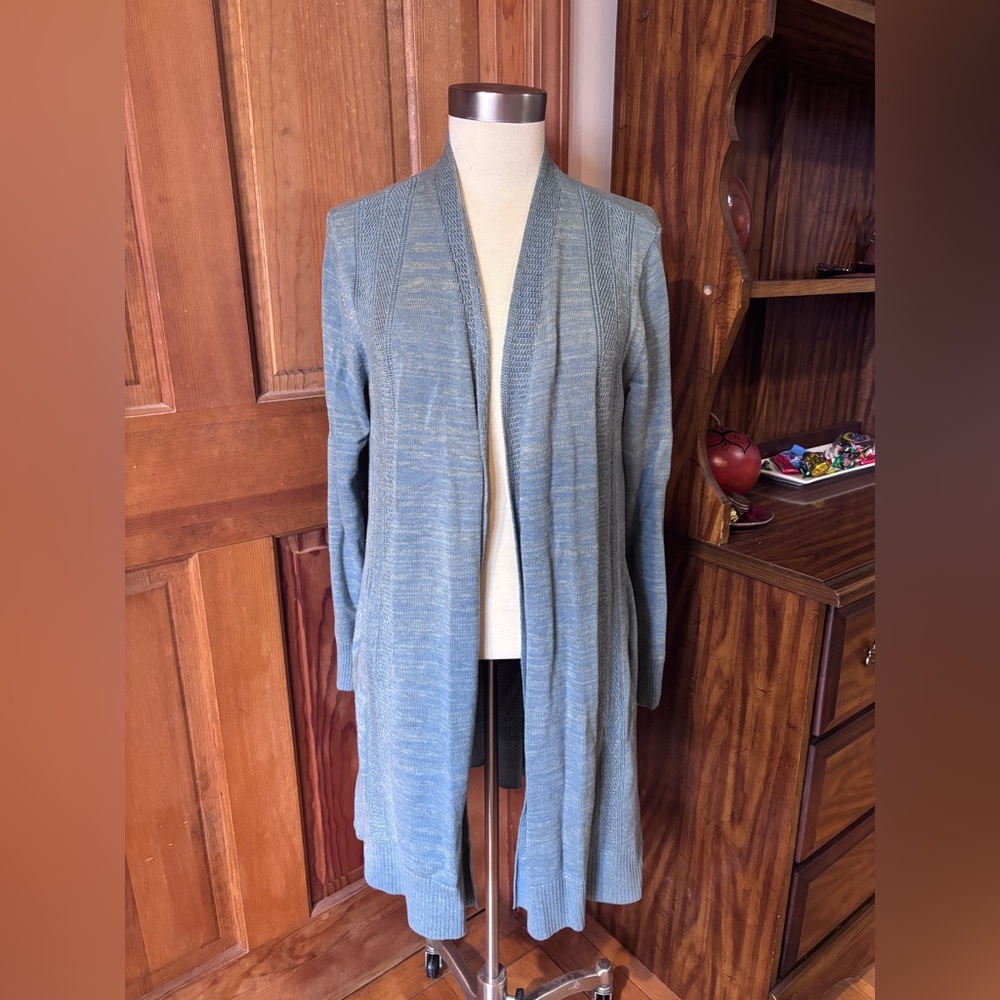 Soft Surroundings Open Front Cardigan Light Teal L